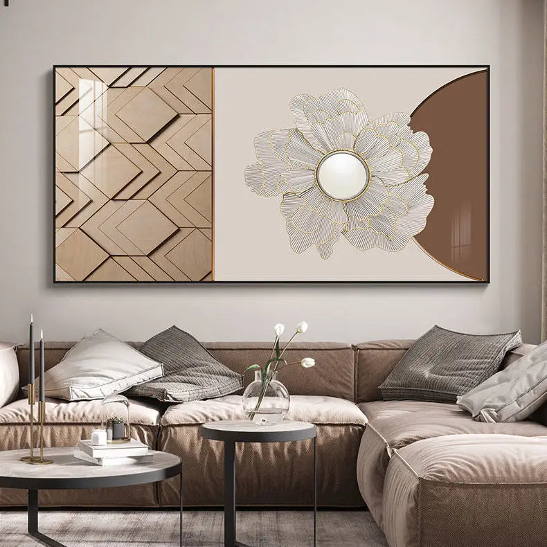 Moderne Ästhetik Abstrakte Sonne & Mond Wandkunst Feine Kunst Leinwanddrucke Bilder für luxuriöses Loft Wohnzimmer Esszimmer Lifestyle Kunst Dekor | Karnz