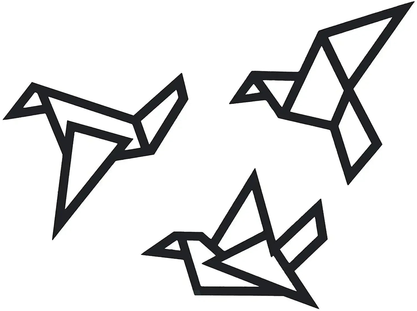 Set aus 3 Stück Eisen Geometrische Vögel 3D Wanddekoration für Nordic Wohnzimmer Esszimmer Schlafzimmer Wanddekoration | Karnz