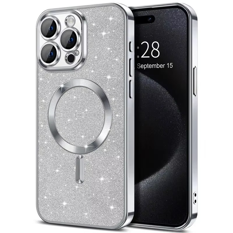 Funkelnde galvanisierte Hülle mit MagSafe für iPhone