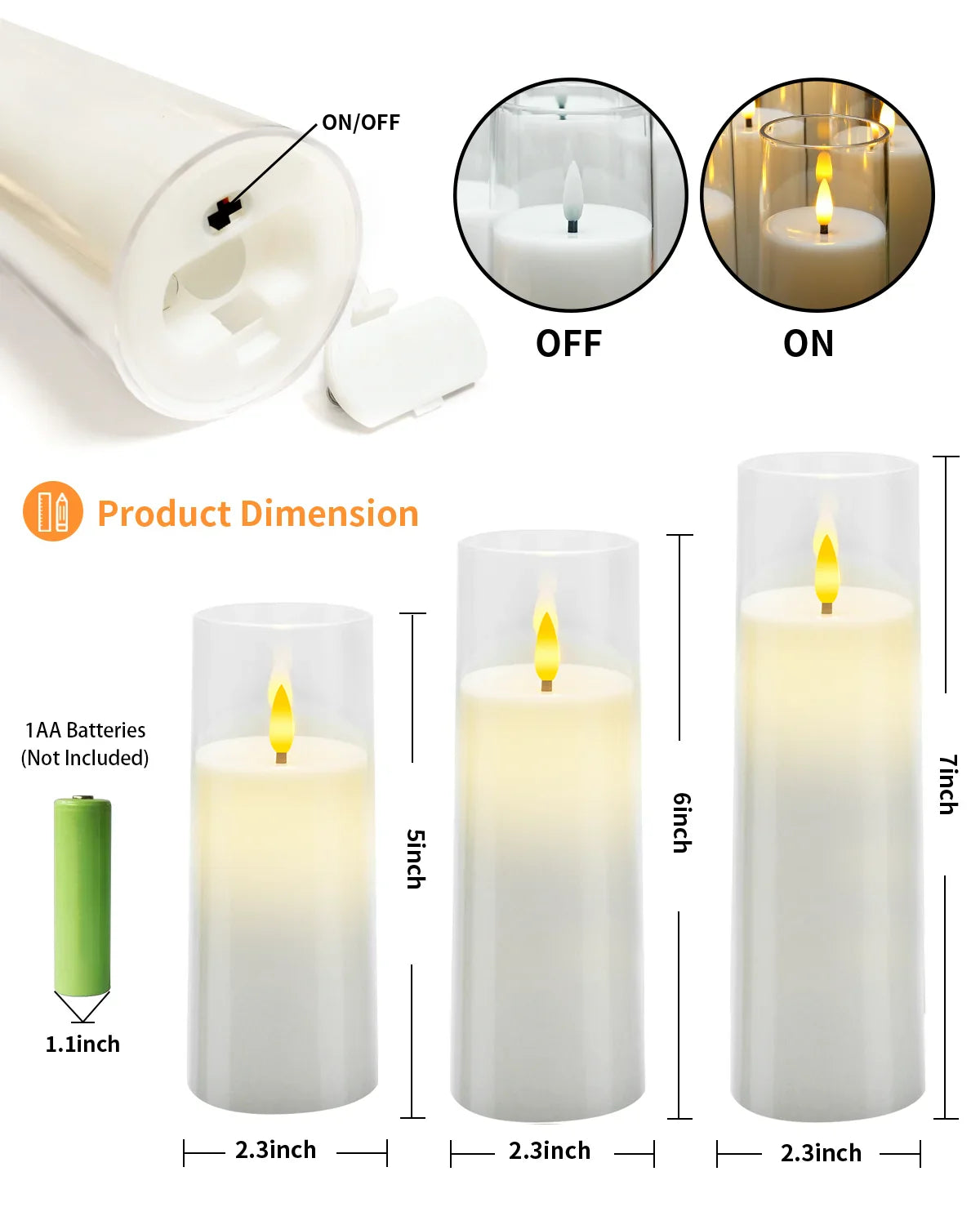 Flammenlose Acrylkerze 9-Teile-Set Karnz