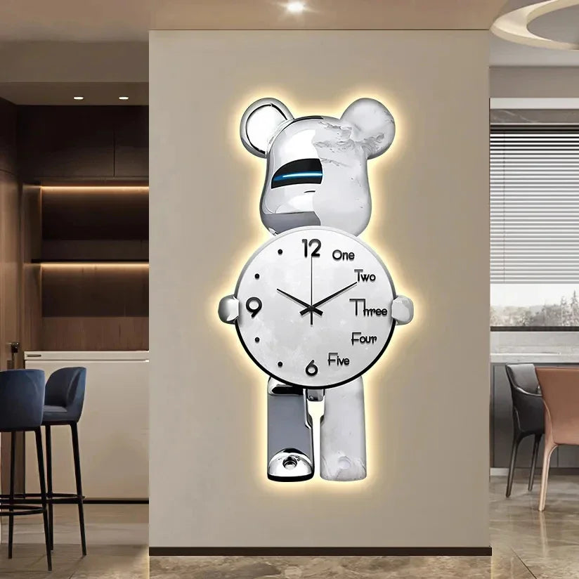 Glühender Stern Bär LED Wanduhr