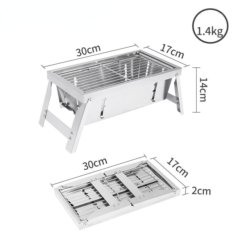 Ultimate Camping Style Edelstahl Faltbarer Grill | Karnz