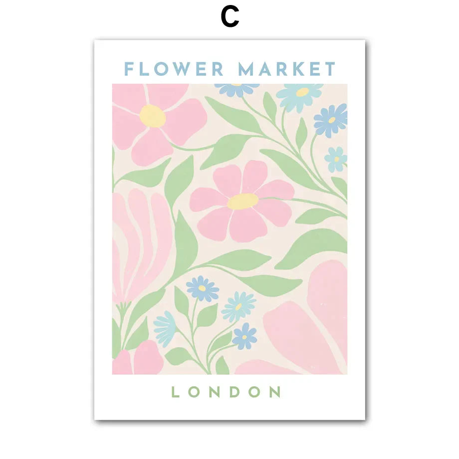 Pink Lavendel Gänseblümchen Blumenmarkt Poster Wandkunst Feine Kunst Leinwanddrucke Pastell Blumenbilder Für Wohnzimmer Schlafzimmer Kunst Dekor | Karnz