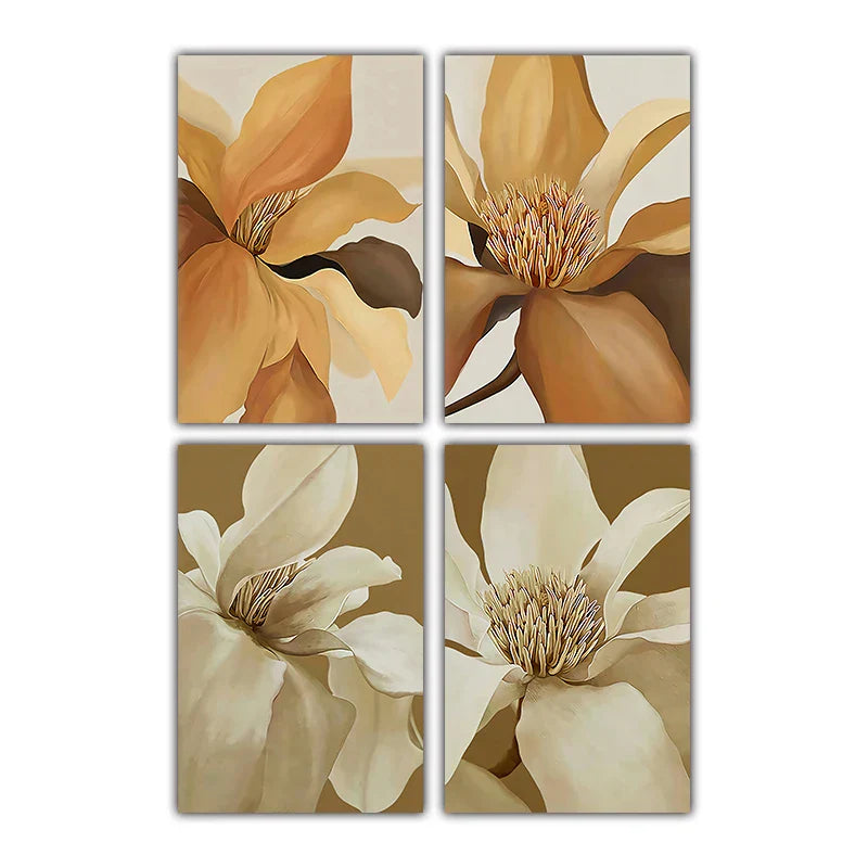 Große abstrakte florale Wandkunst feine Kunstleinwanddrucke moderne Botanikbilder für Wohnzimmer Esszimmer Schlafzimmer Kunstdekoration | Karnz