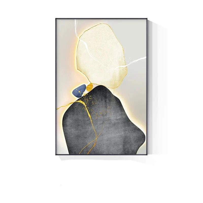 Moderne abstrakte nordische Zen-Kiesel Wandkunst feine Kunstdrucke auf Leinwand neutrale Töne geomorphes Design Bilder für zeitgenössische Innenräume | Karnz