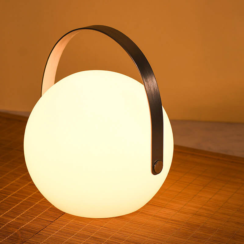 Moderne Einfachheit Kunststoff Runde Square Hand LED Tischlampe Für Outdoor Patio | Karnz