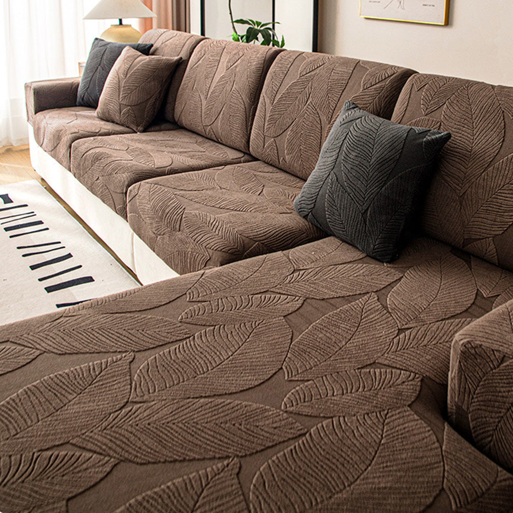 Moderne Blatt Jacquard Wasserdichte Anti-Kratzer Couchbezug | Karnz