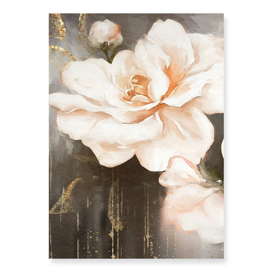 Rosa Beige Blüten Große Florale Wandkunst Feine Kunst Leinwanddrucke Elegante Abstrakte Botanische Bilder Für Wohnzimmer Schlafzimmer Kunst Dekor | Karnz
