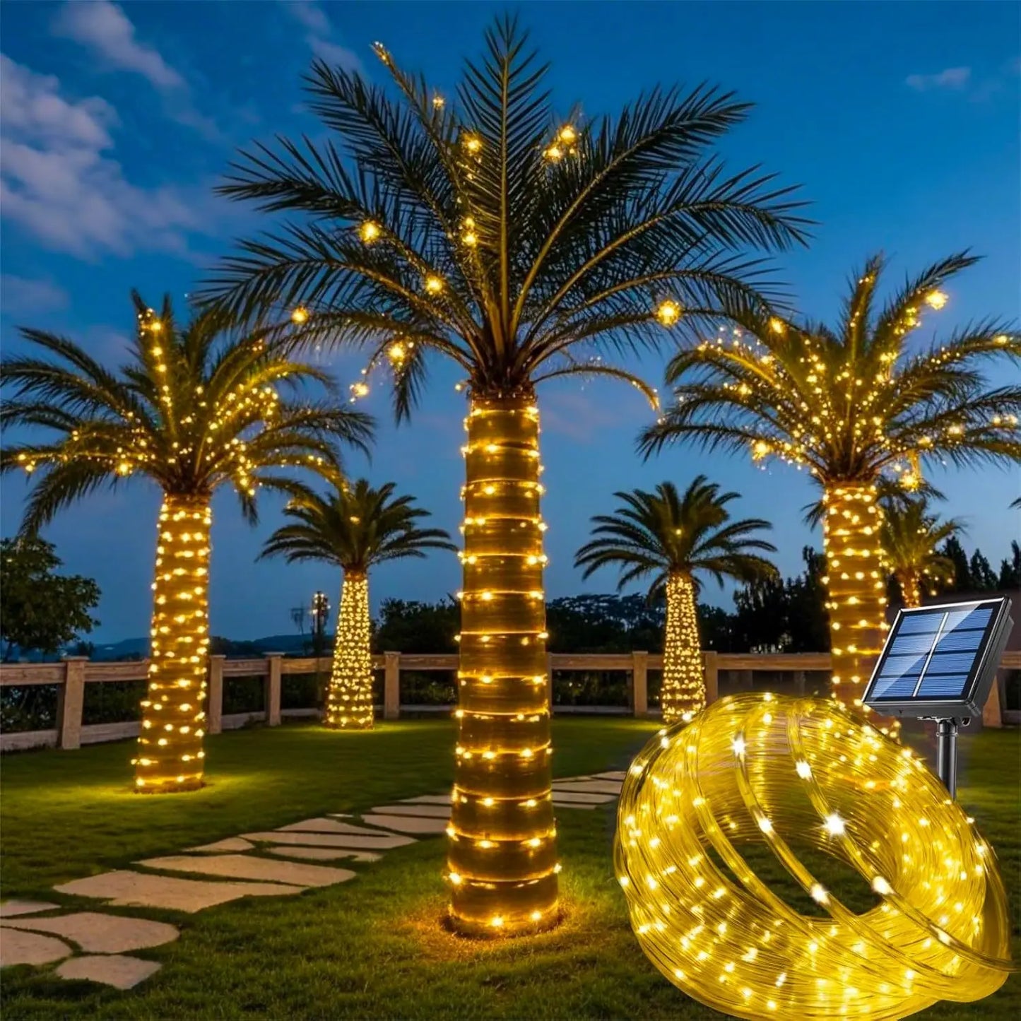 Karnz | LumiSolar Lichterkette Außenbereich | 7–32 m | Solar betrieben & wasserdicht | 8 Lichtmodi | Weihnachten, Garten & Party