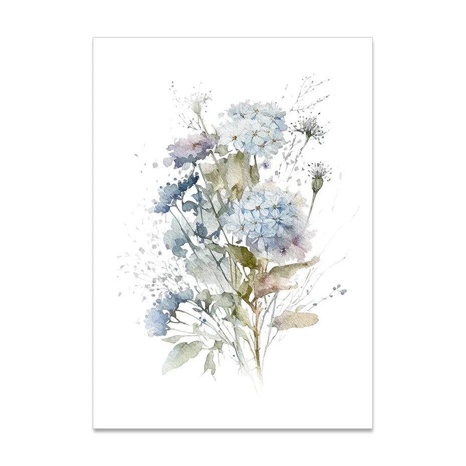 Minimalistische Wilde Wiesenblumen Aquarell Wandkunst Fein Kunst Leinwanddrucke Botanische Poster Bilder Für Wohnzimmer Wohnkultur | Karnz