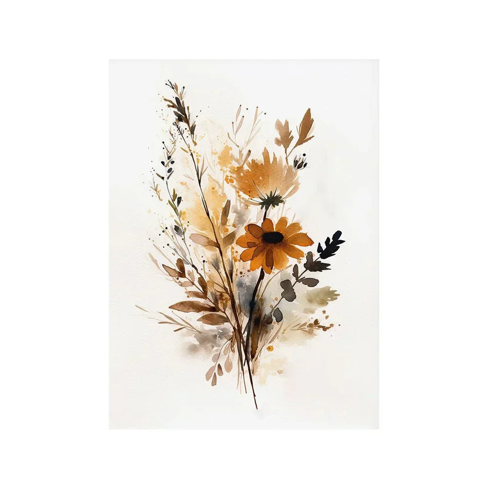 Skandinavische florale Wiesenblumen Wandkunst Fine Art Leinwanddrucke moderne minimalistische Botanik Bilder für Wohnzimmer Home Decor
