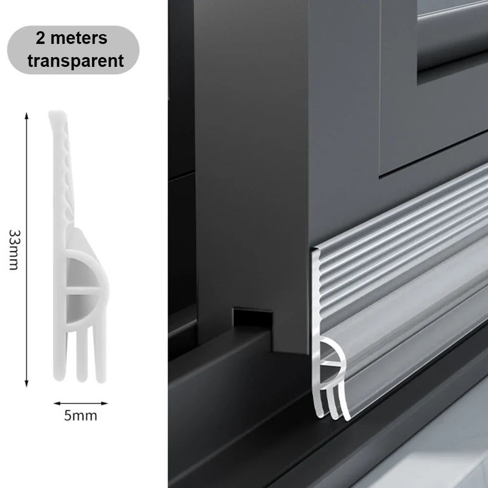ThermoBlock Türdichtung | PVC-Zugluftstopper | Schallschutz | 2 m zuschneidbar