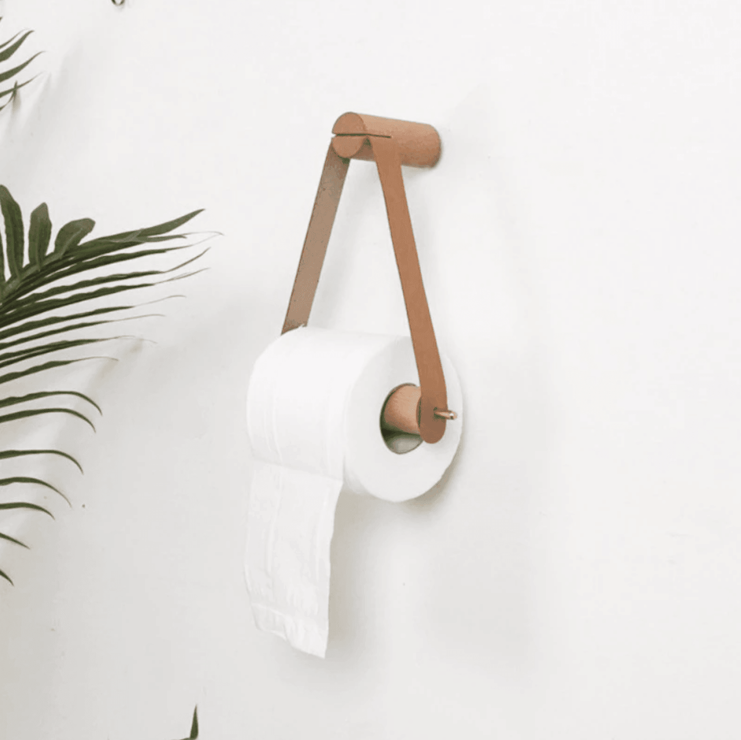 Hochwertiger Toilettenpapierhalter | Eiche & Kunstleder | Minimalistisches Badezimmerdesign