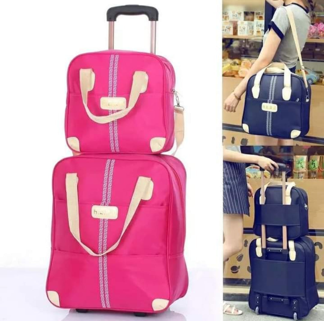 2-in-1-Trolley-Reisetasche mit Bordtasche