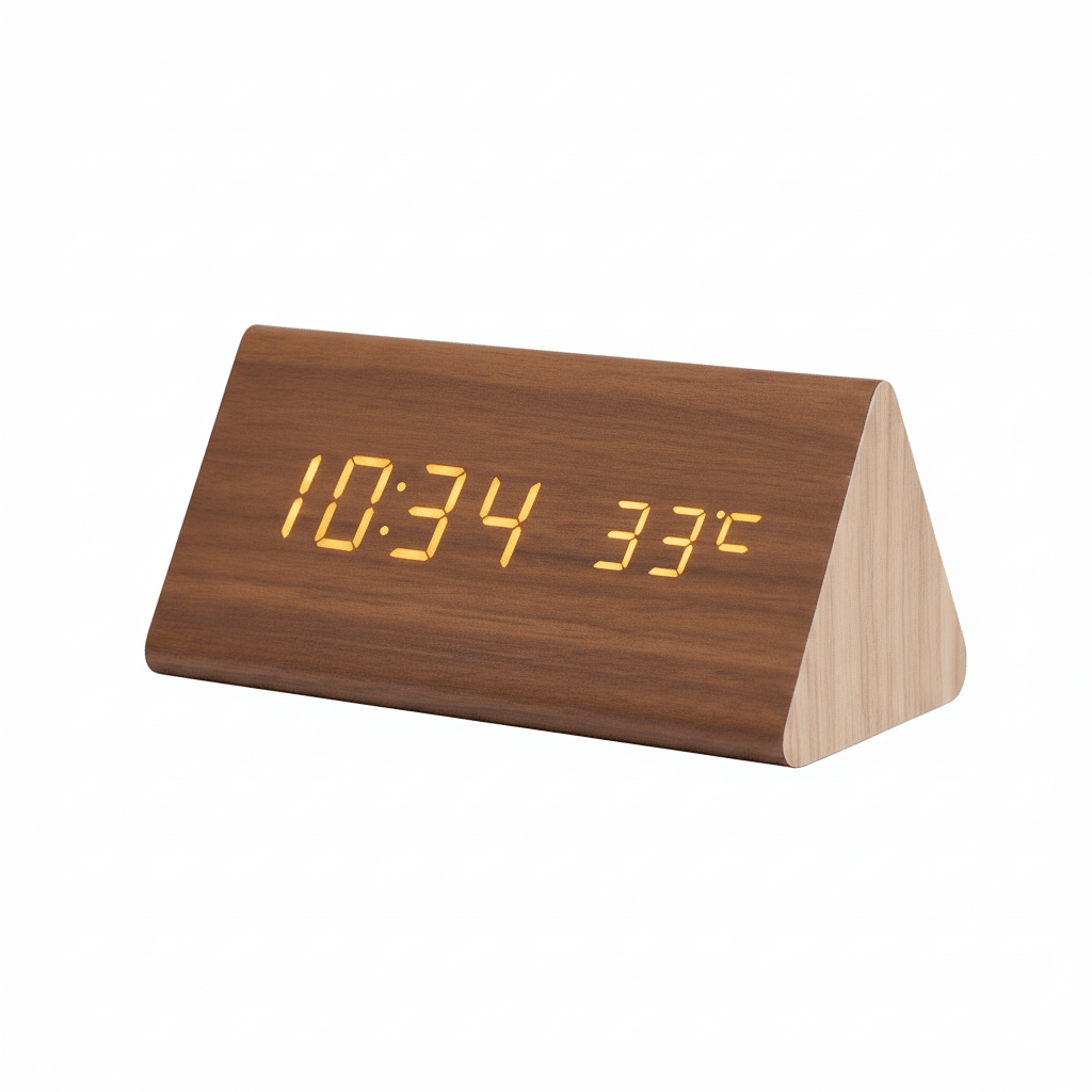 Sprachgesteuertes LED Holz Uhr | Karnz