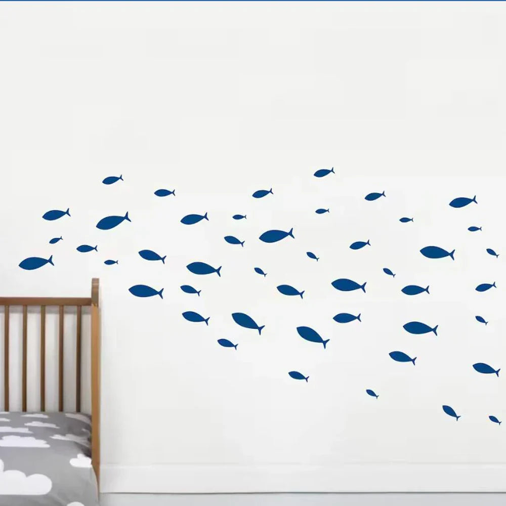 Kleine Fische Schwimmende Beruhigende Wandaufkleber Abnehmbar Abziehen und Aufkleben PVC Wandtattoos Für Badezimmer Schlafzimmer Kreative DIY Wohnkultur | Karnz