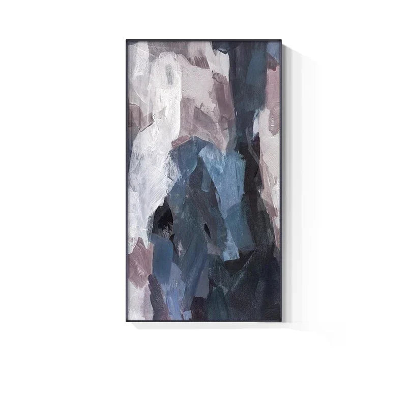 Blau Mauve lila abstrakte Farbblock Wandkunst feine Kunstleinwanddrucke Bilder für luxuriöse Wohnung Wohnzimmer Esszimmer Eingang Empfang Foyer Dekor | Karnz