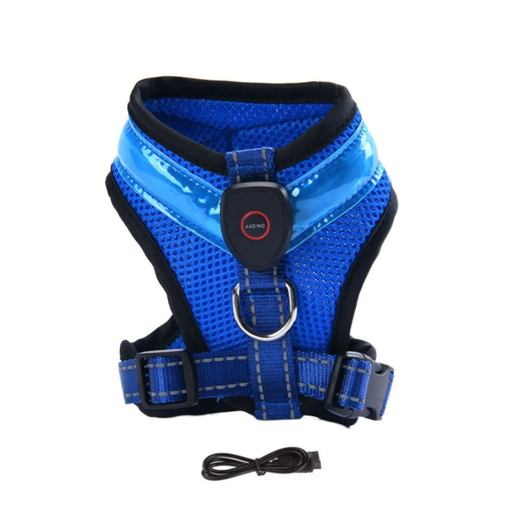 LED Hundegeschirr USB wiederaufladbar & verstellbar Karnz