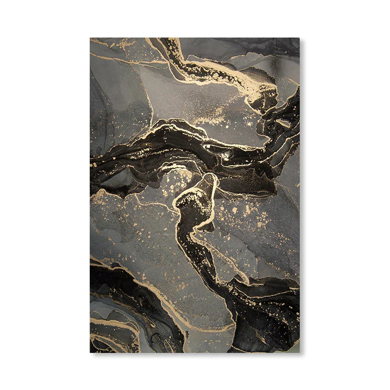 Abstrakte Schwarze Graue Goldene Flüssige Marmorprint Wandkunst Feine Kunst Leinwanddrucke Bilder Für Moderne Wohnung Wohnzimmer Home Office Dekor | Karnz