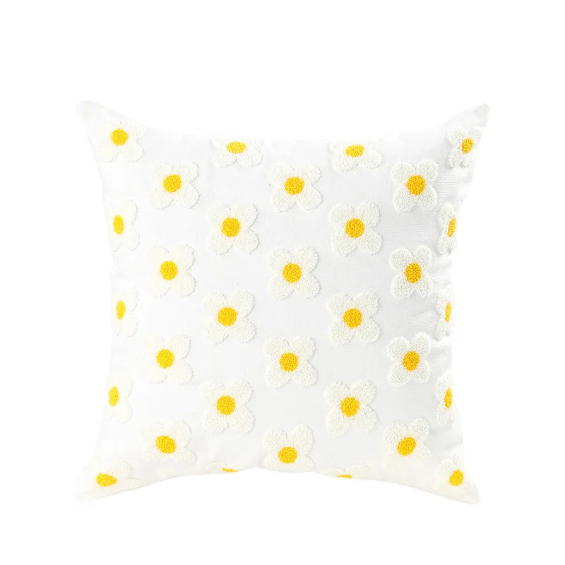 Einfache florale bunte nordische Kissenbezüge 45x45cm gestrickte Jacquard-Leinenkissenbezüge für das Wohnzimmer Sofa Wurfkissen zeitgenössische skandinavische Wohnkultur