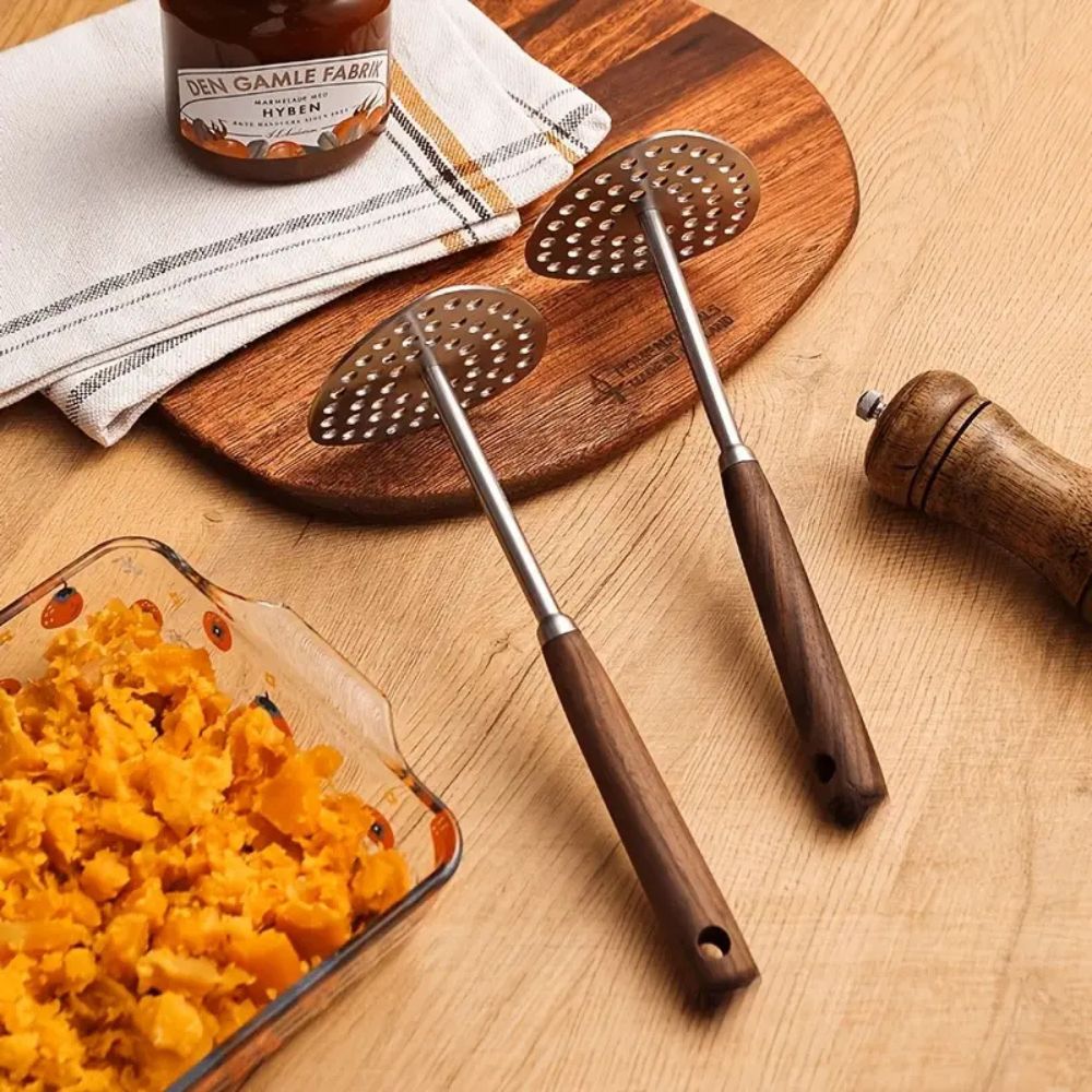 PureGrip Kartoffelstampfer Edelstahl 304 Mit Holzgriff | Karnz