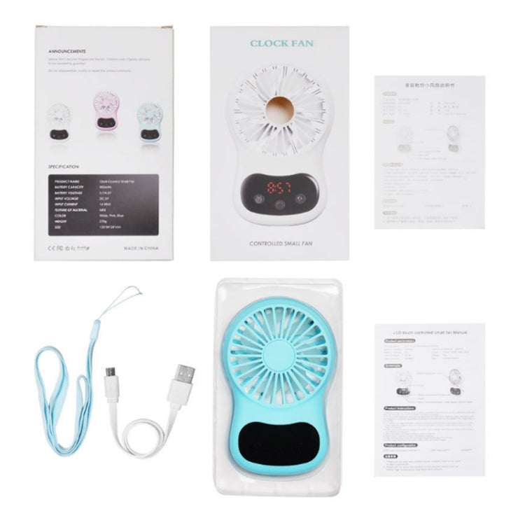 Multifunktionaler Clock Kleiner Ventilator Kreativer Desktop Mini USB Ventilator (Weiß) | Karnz