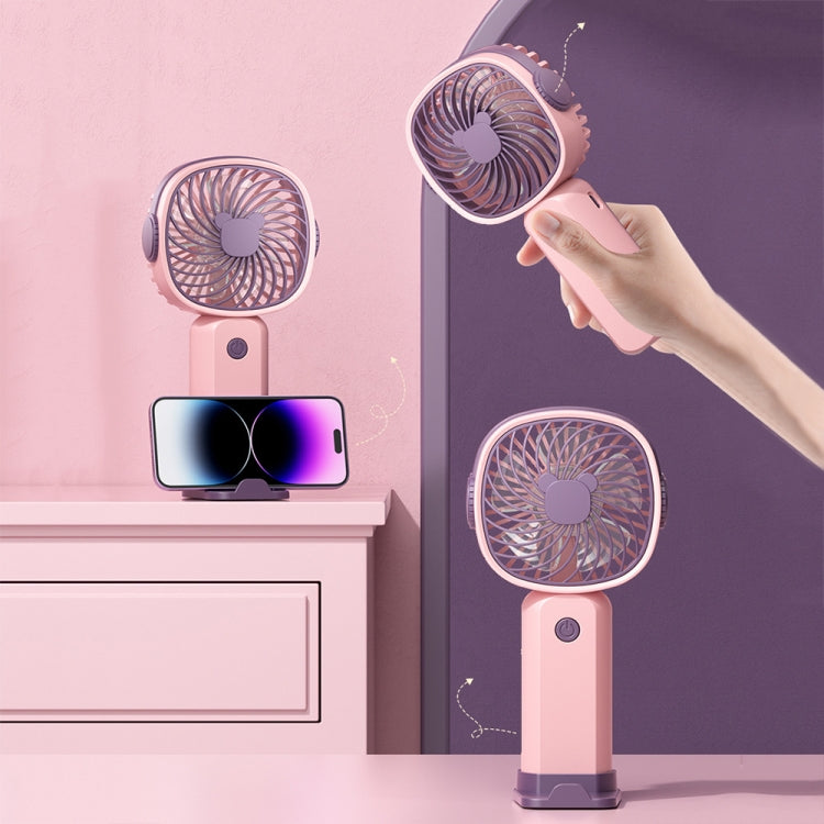 Handheld tragbarer Mini-Multifunktionsventilator mit Handyhalterfunktion, Farbe: Gelbgrün ohne Batterie | Karnz