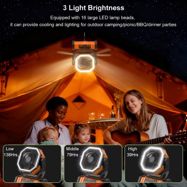 Fernbedienung USB oszillierender Ventilator tragbar Licht für Camping (Grün) | Karnz
