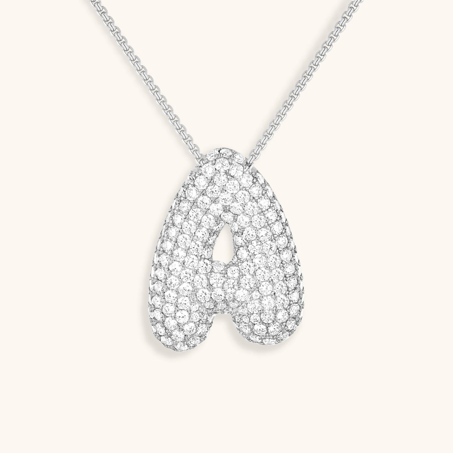 Bubble Initial-Diamant-Halskette