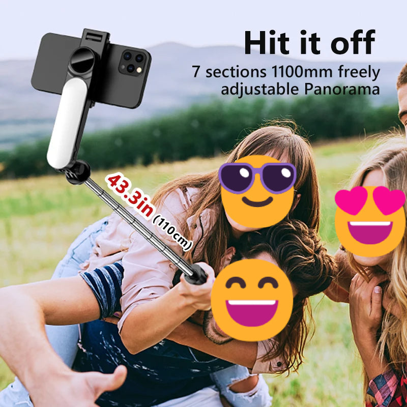 Ultra faltbar Eingebautes Beleuchtungs Selfie-Stick Stativ | Karnz