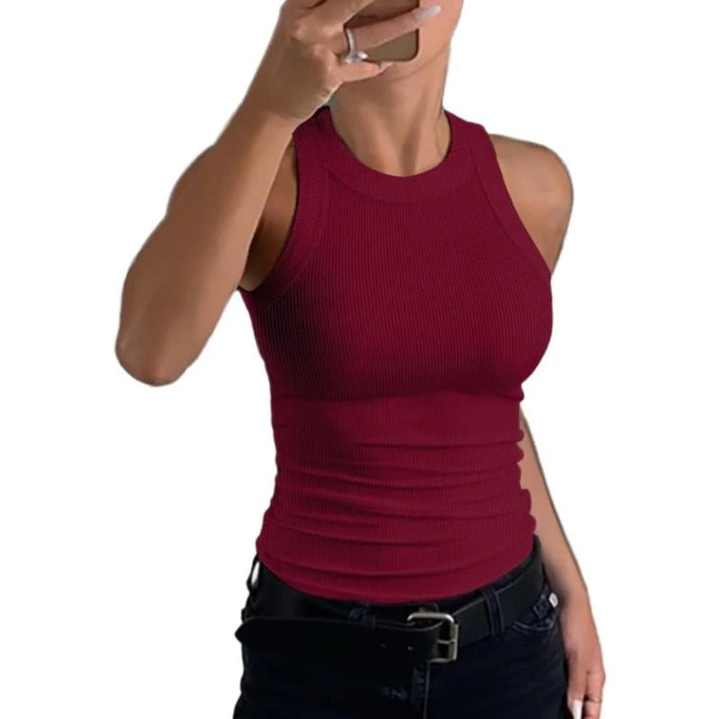 Karnz | Damen Rippen-Rückenfreies Tanktop
