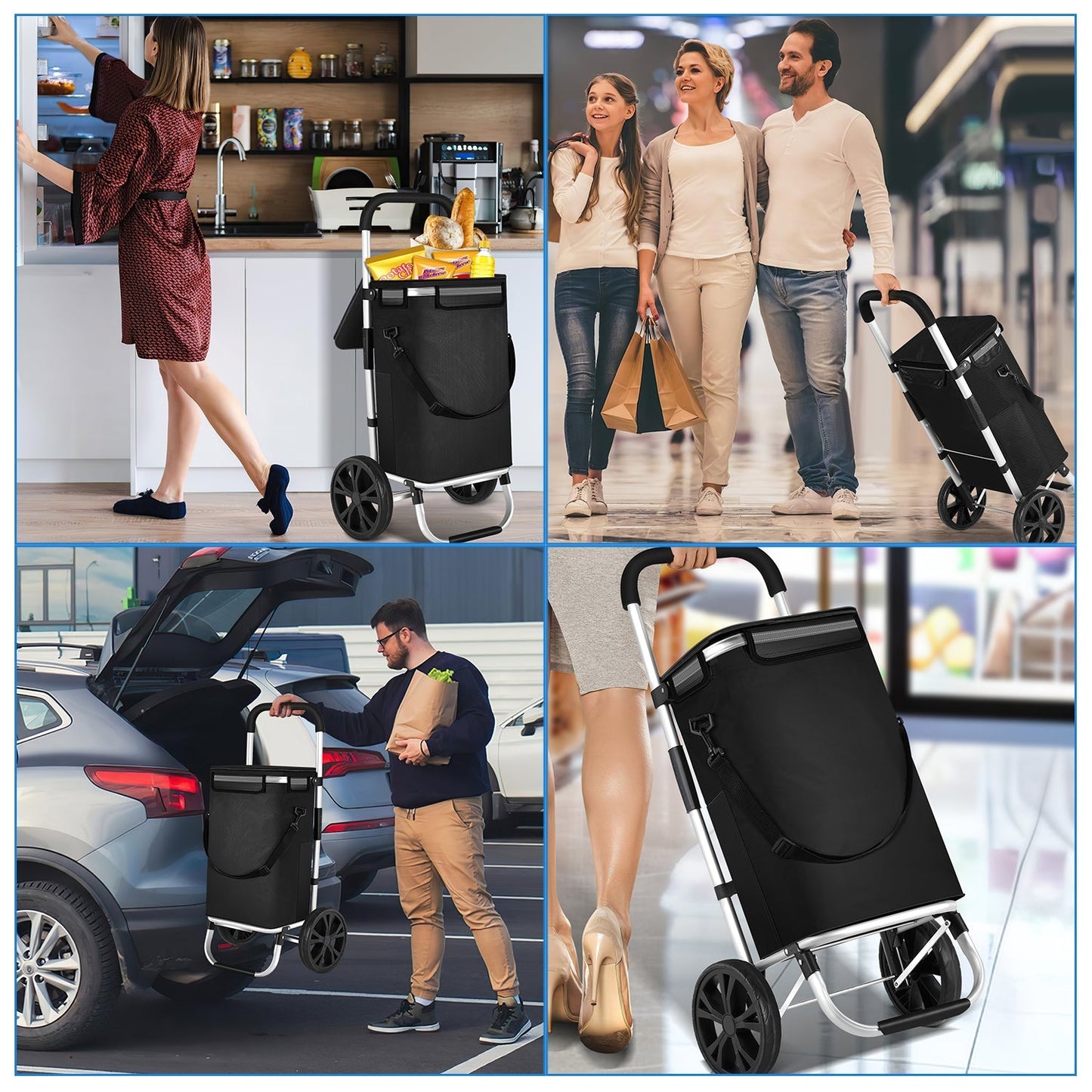 Einkaufstrolley Einkaufsroller Klappbar 40L | Karnz