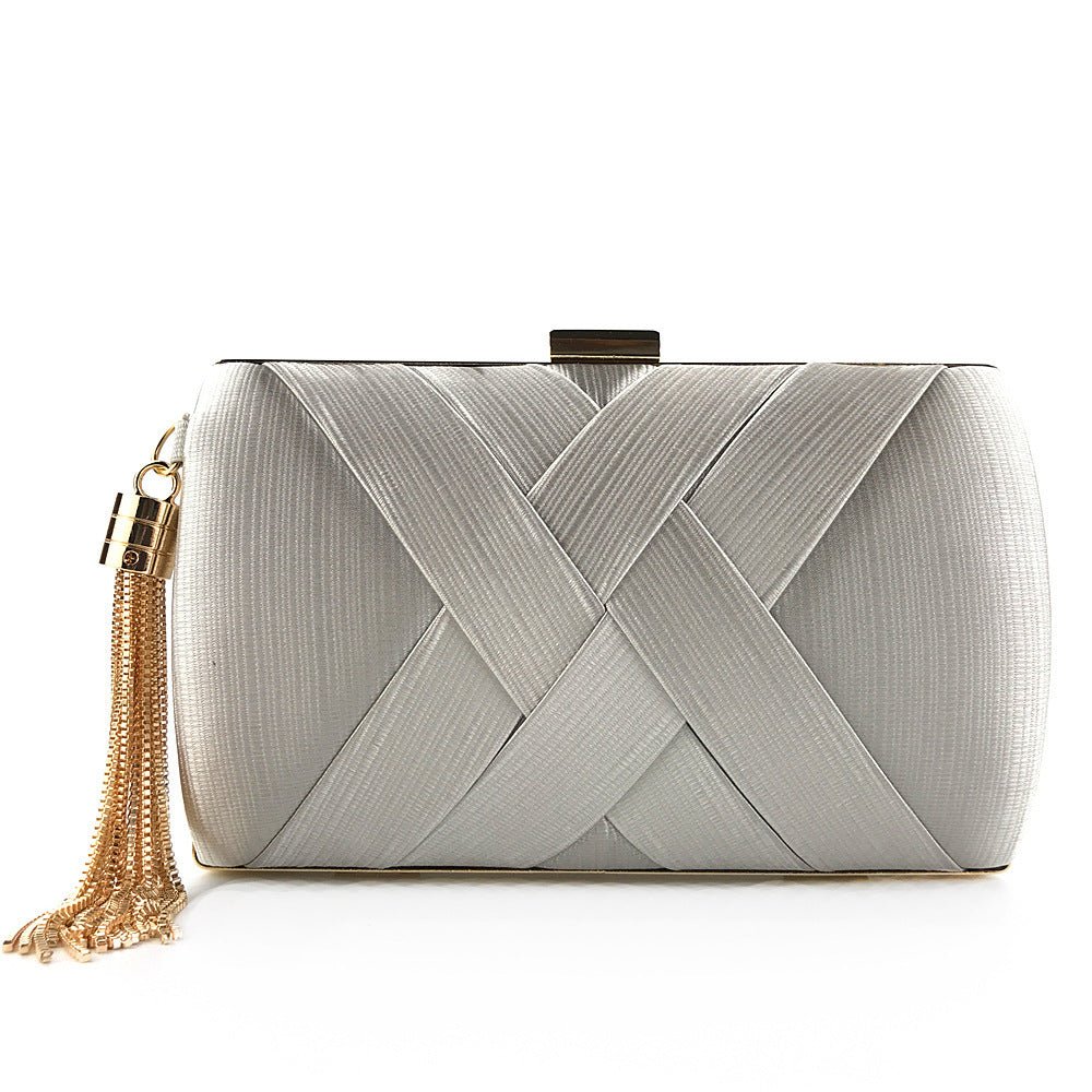 Éclessa Luxus-Abendclutch | Satin-Quastenhandtasche für klassische und moderne Eleganz