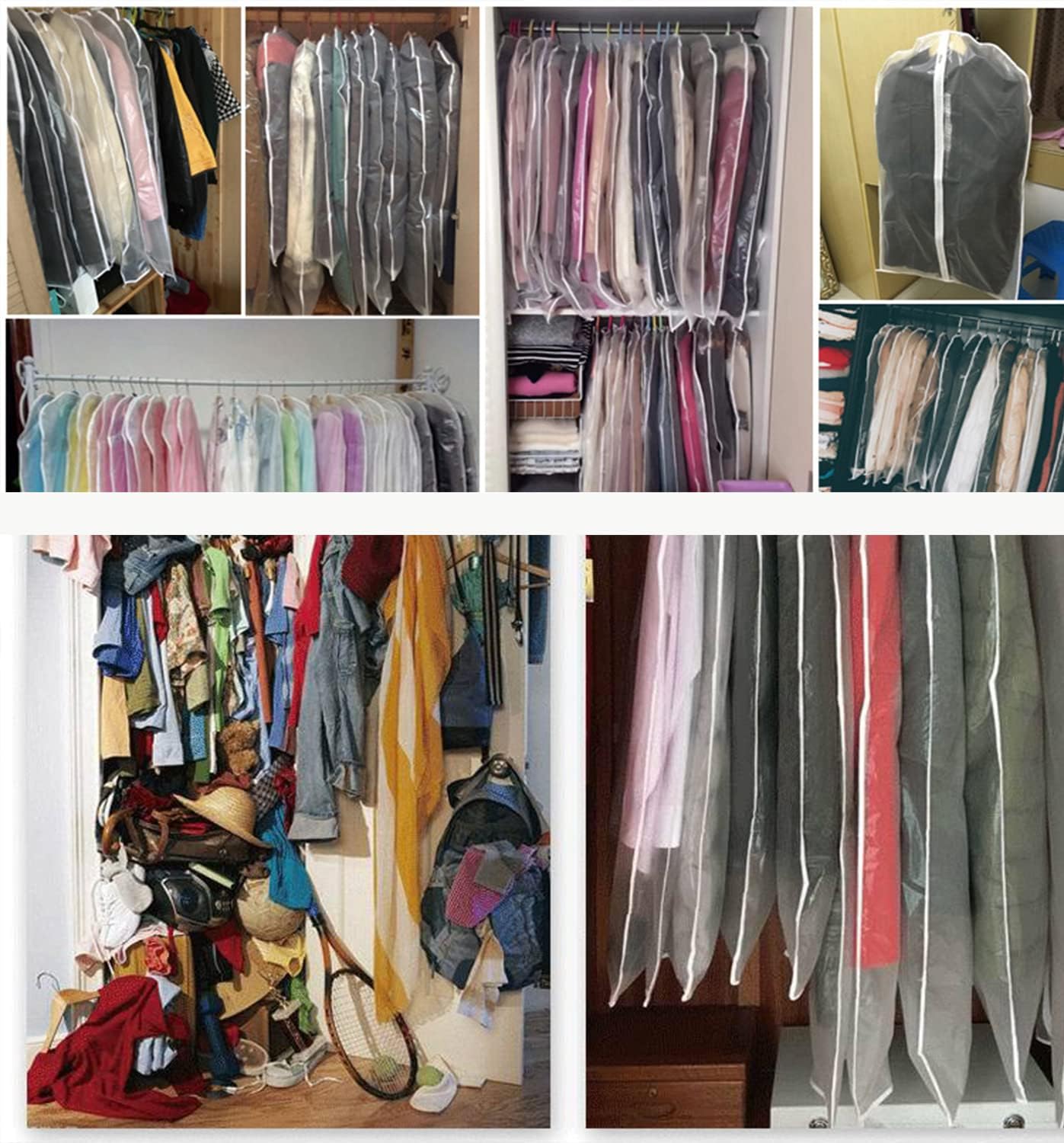 Klare Bekleidungsaufbewahrungstaschen – Packung mit 5 (Kaufe 1, Bekomme 1 GRATIS) | Karnz