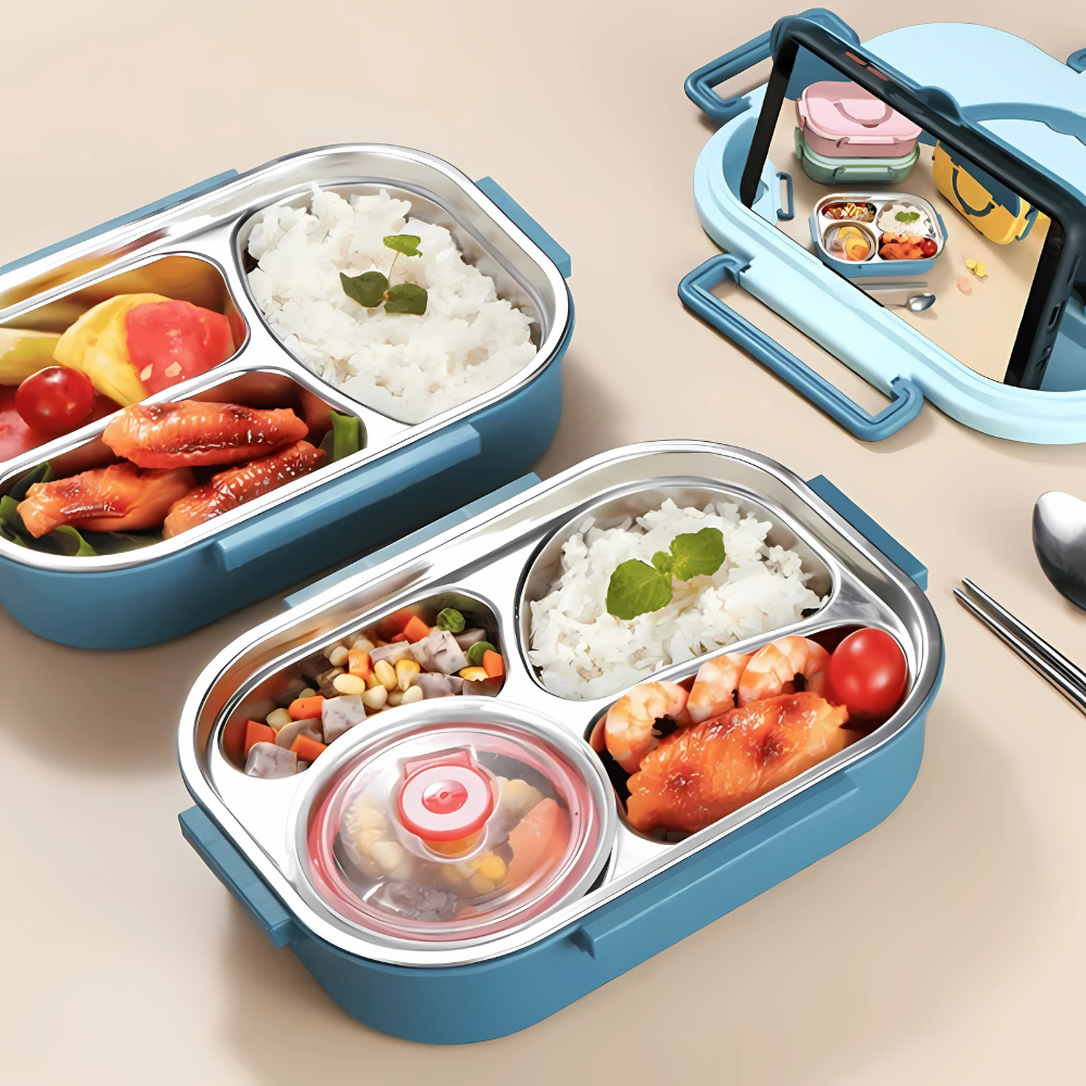 Fächer für Bento-Lunchboxen aus Edelstahl