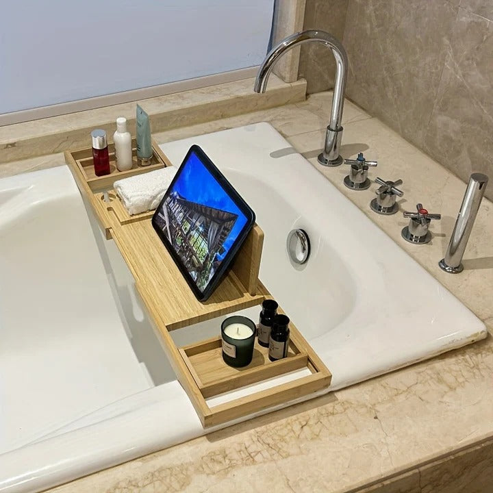 Badewannenablage aus Bambus