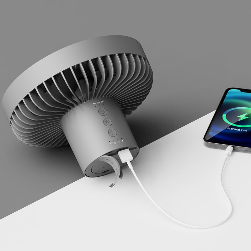Wiederaufladbarer Tischventilator 7 Zoll mit Licht | Karnz