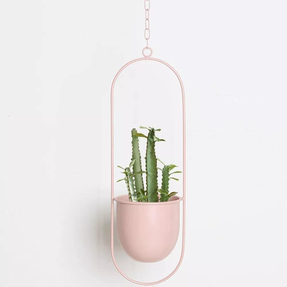 HaloRing Hängender Pflanzenhalter – Metall Hängeblumentopf für drinnen und draußen | Karnz