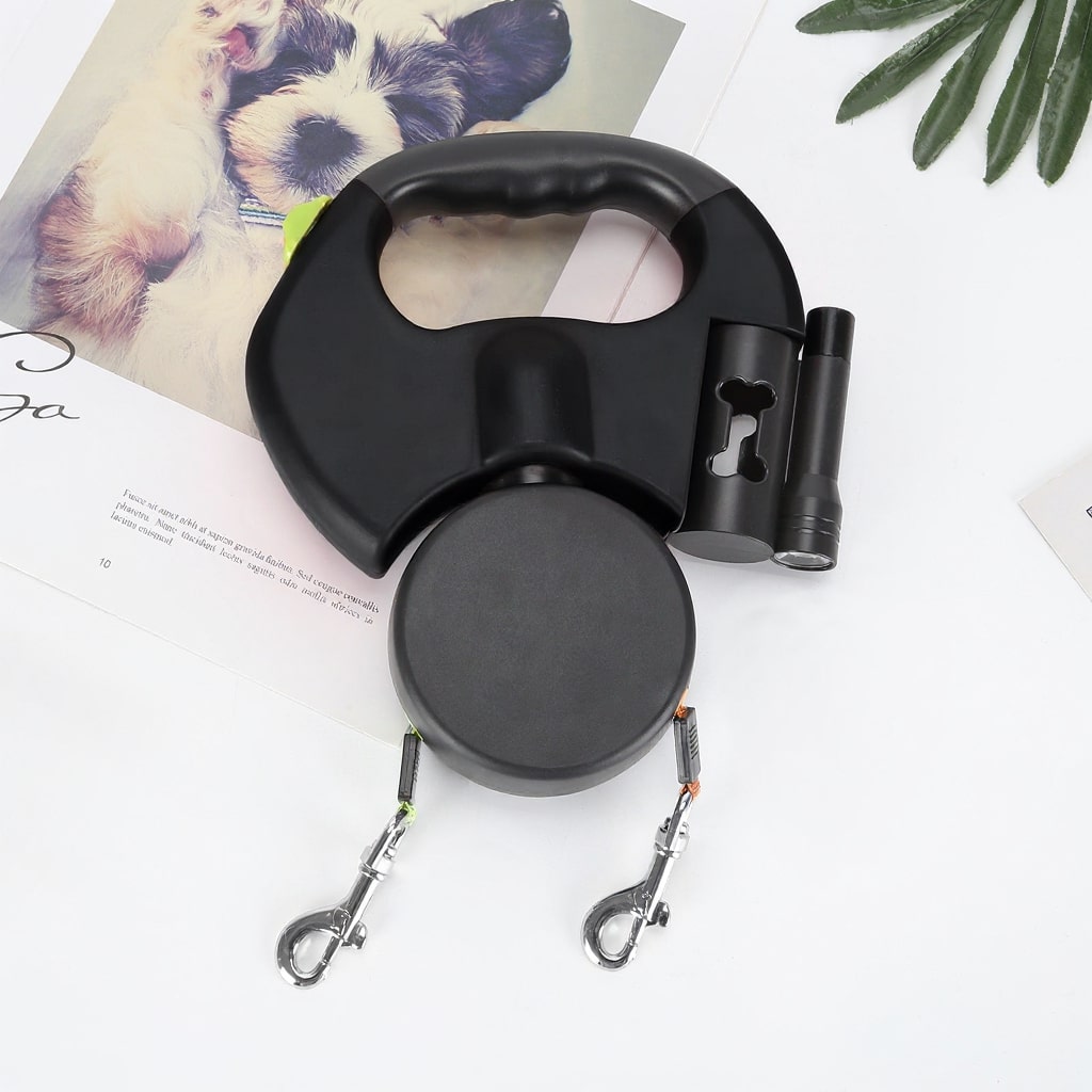 DuoLijn LED Dual Retractable Leine für Hunde und Katzen mit 360° Rotationsmechanismus 3 Meter | Karnz