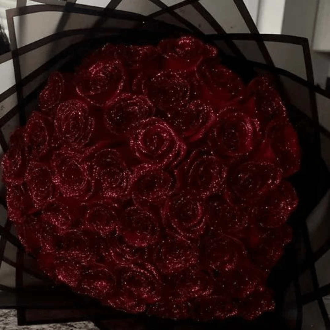 Fleurion Forever Bloom Rose | Echte, konservierte Glitzerrose für romantische Geschenke und als Dekoration