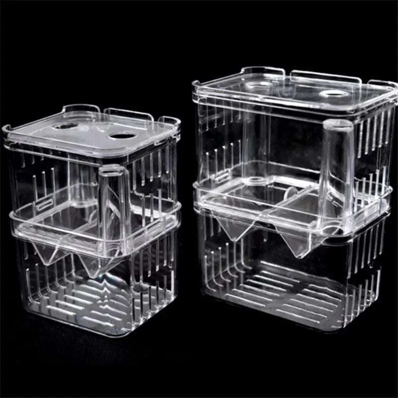 S/L/XL Aquarium-Acryl-Doppel-Deck-Klar-Fisch-Zucht-Isolationsbox Aquarium-Züchter Fisch-Brutkasten-Trenner Garnelen Fisch-Verletzt | Karnz