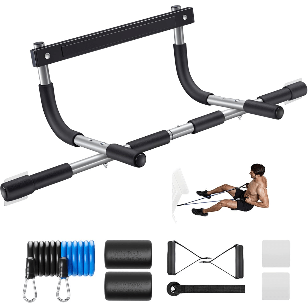 PowerGrip Klimmzugstange – Robuste Türrahmen-Klimmzugstange – Belastbarkeit: 200 kg – Verschiedene Griffmöglichkeiten für ein umfassendes Oberkörpertraining