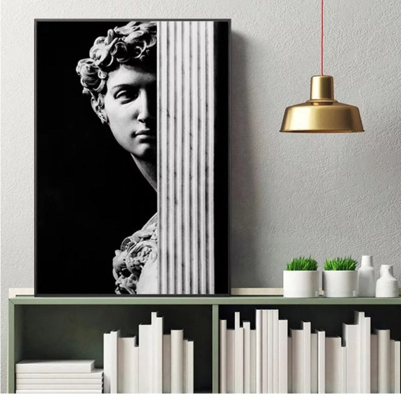 Vintage-David-Figur-Skulptur – Leinwandbild