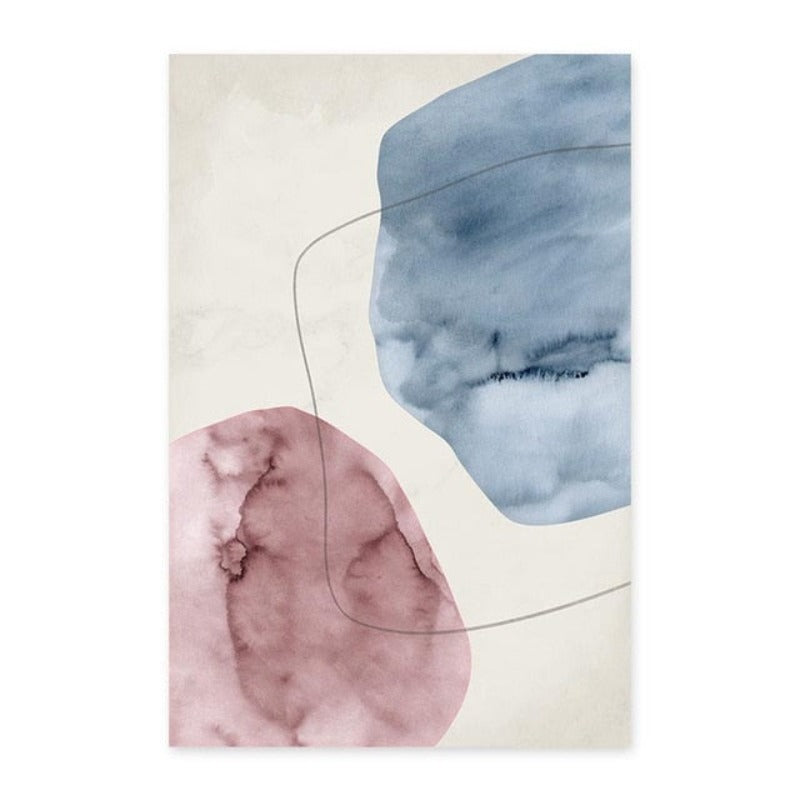 Abstract Pink Blue Marble Grain Background Poster Drucken - Leinwand Wandkunst Malerei