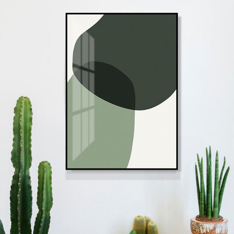 Geometrisches Grünes Farbblock - Canvas Wandkunstmalerei