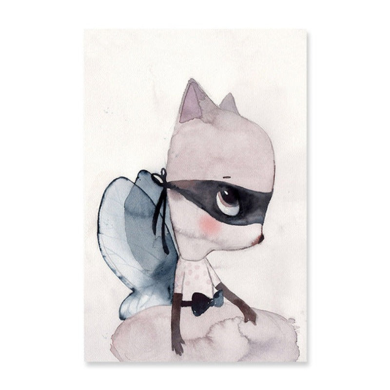 Aquarell-Cartoon – Leinwandbild