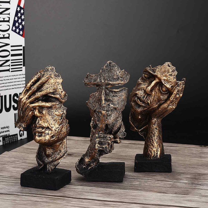 Abstrakte Goldskulptur "NordicLine" – Moderne skandinavische Dekoration | Karnz