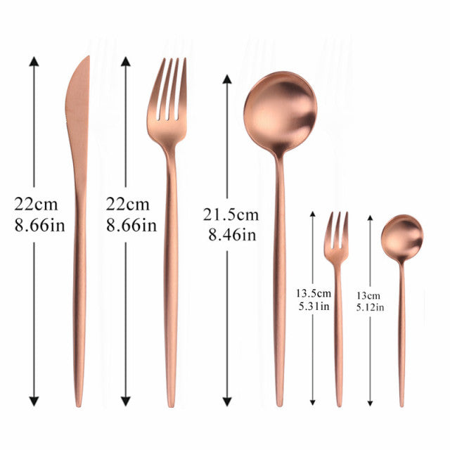 Modernes minimalistisches Besteckset