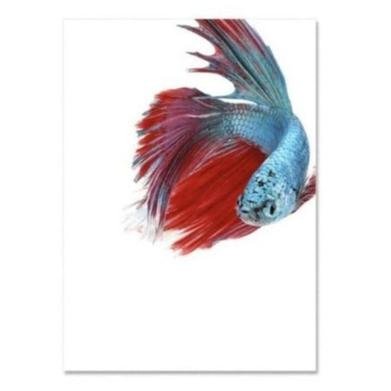 Bunte Beta Fische - Leinwand Wandkunst malerei