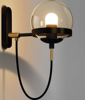 Elegante Retro Wand Glas Ball Lampe | Karnz